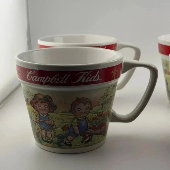 VINTAGE Campbell Soup Campbell Kids By Westwood 1998 Soup Mugs Set of 4 - Picture 5 of 11